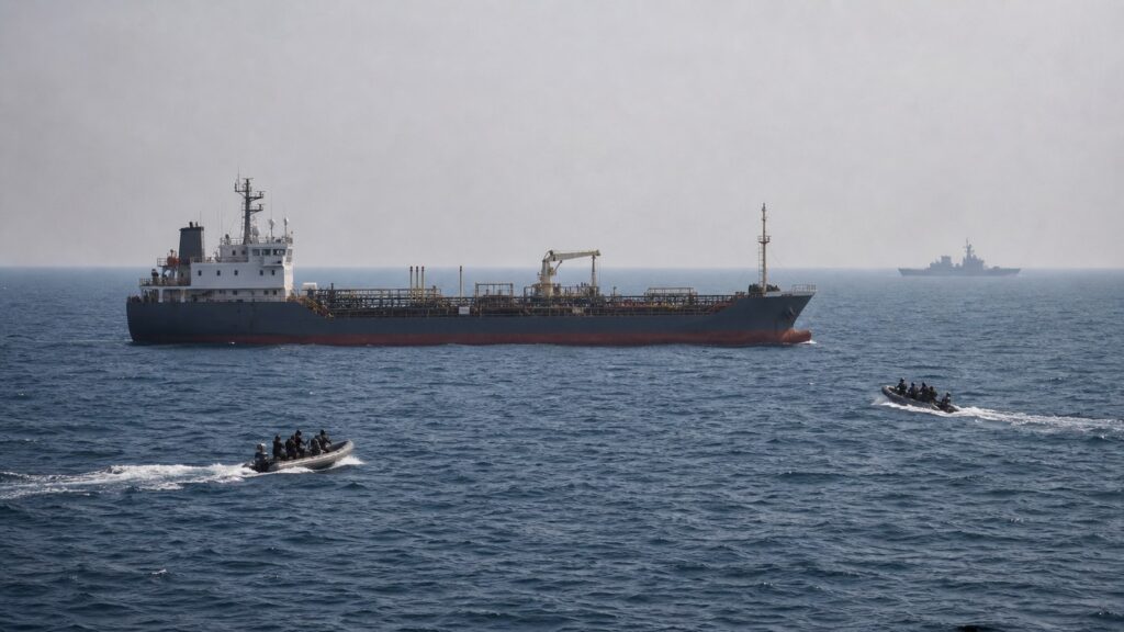 Gulf of Aden में tanker hijacking पर प्रतिनिधि editorial visual